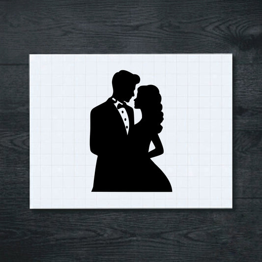 Black Kissing Couple Silhouette vinyl sticker