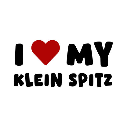 Klein Spitz – I LOVE MY DOG Sticker – Car Window Decal – black sticker design on white background