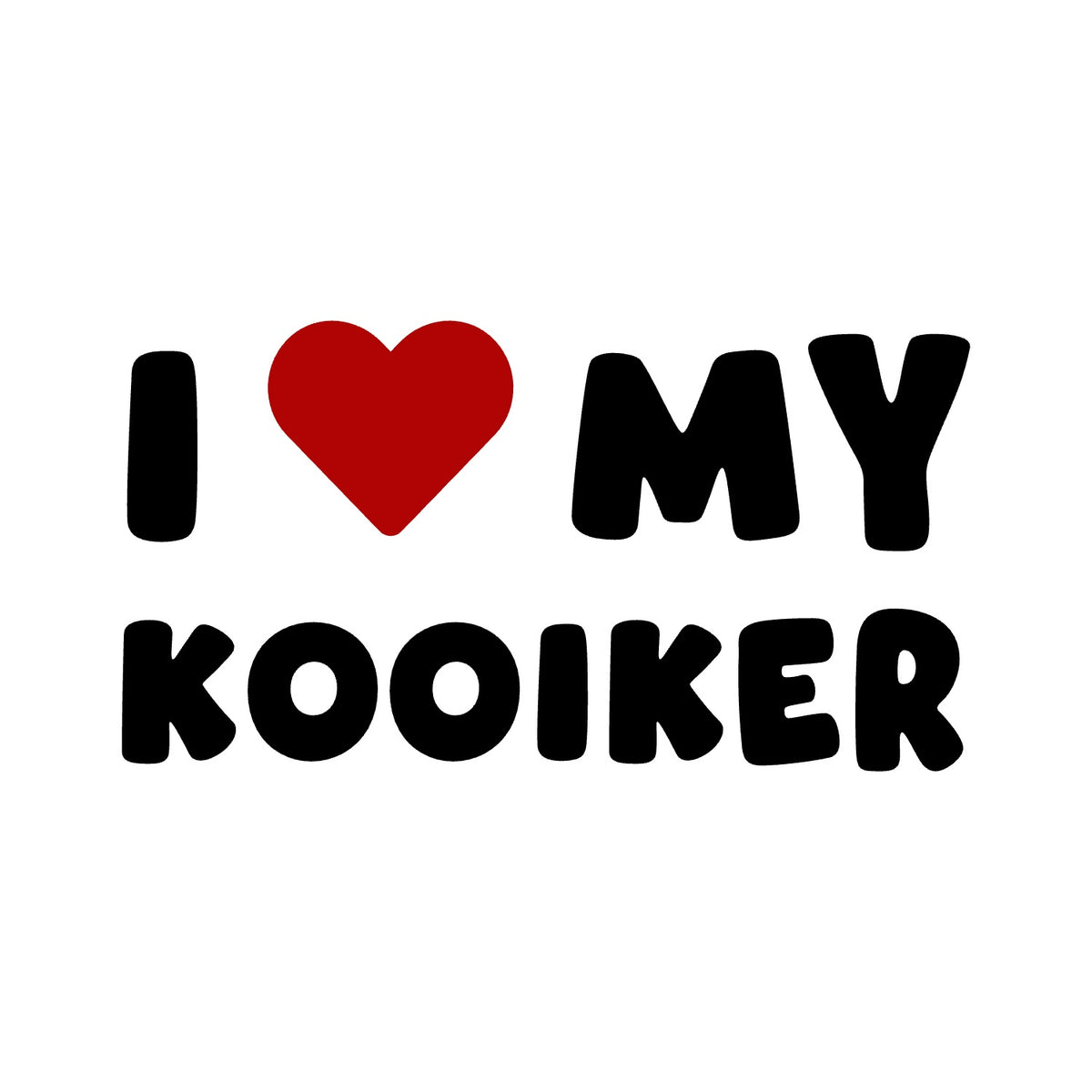 Kooiker – I LOVE MY DOG Sticker – Car Window Decal – black sticker design on white background