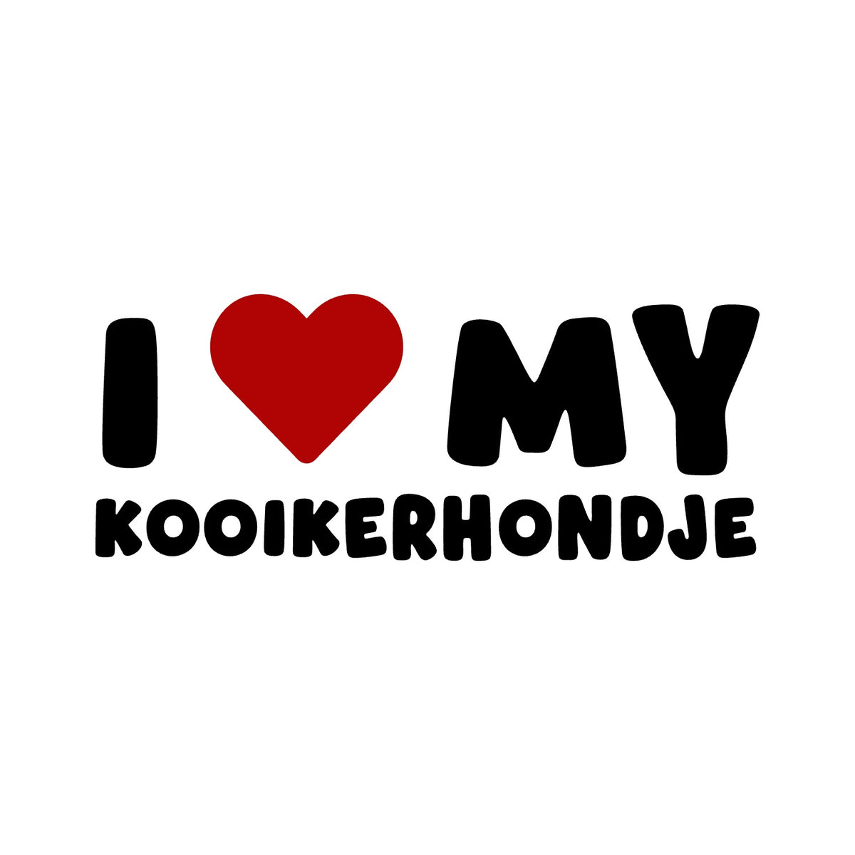 Kooikerhondje – I LOVE MY DOG Sticker – Car Window Decal – black sticker design on white background
