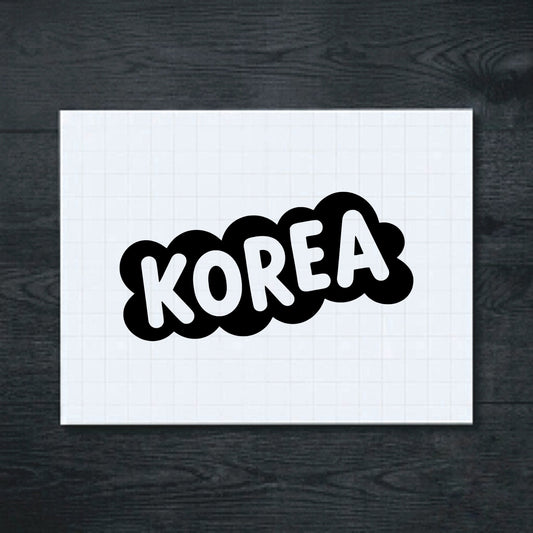 Black Korea vinyl sticker