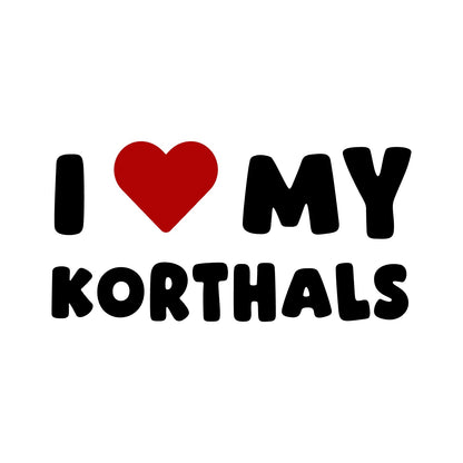 Korthals – I LOVE MY DOG Sticker – Car Window Decal – black sticker design on white background