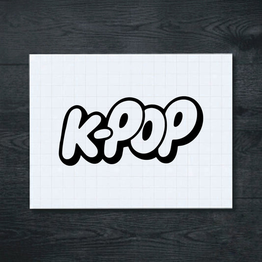 Black KPOP bubble lettering vinyl sticker