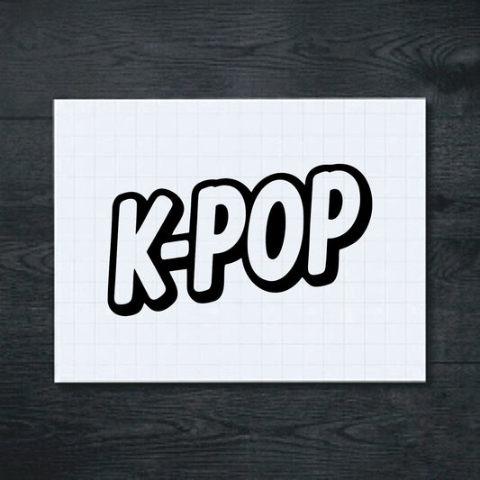 Black KPOP lettering vinyl sticker