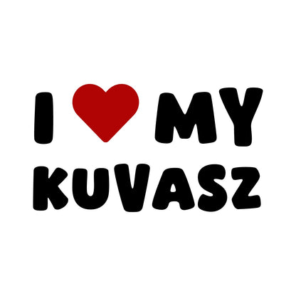 Kuvasz – I LOVE MY DOG Sticker – Car Window Decal – black sticker design on white background