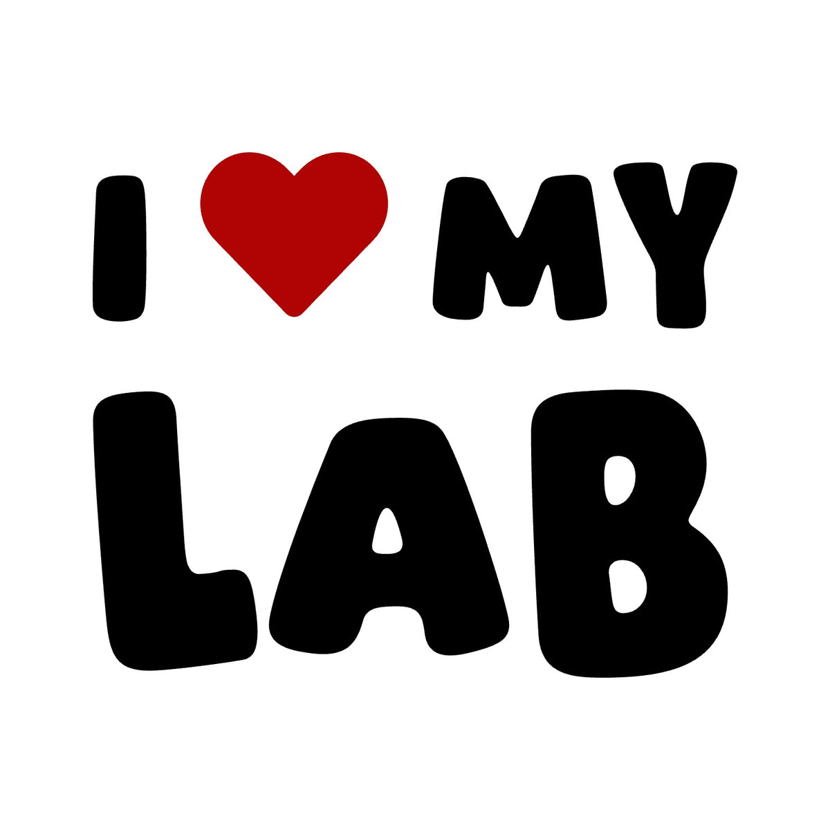 Lab – I LOVE MY DOG Sticker – Car Window Decal – black sticker design on white background