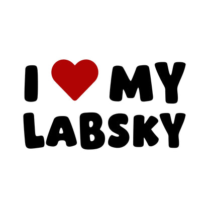 Labsky – I LOVE MY DOG Sticker – Car Window Decal – black sticker design on white background