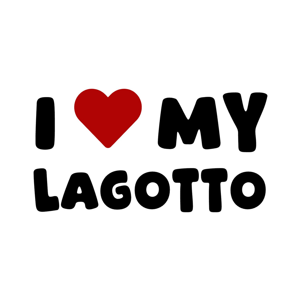 Lagotto – I LOVE MY DOG Sticker – Car Window Decal – black sticker design on white background