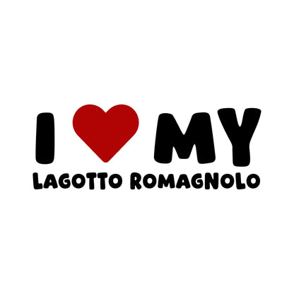 Lagotto Romagnolo – I LOVE MY DOG Sticker – Car Window Decal – black sticker design on white background