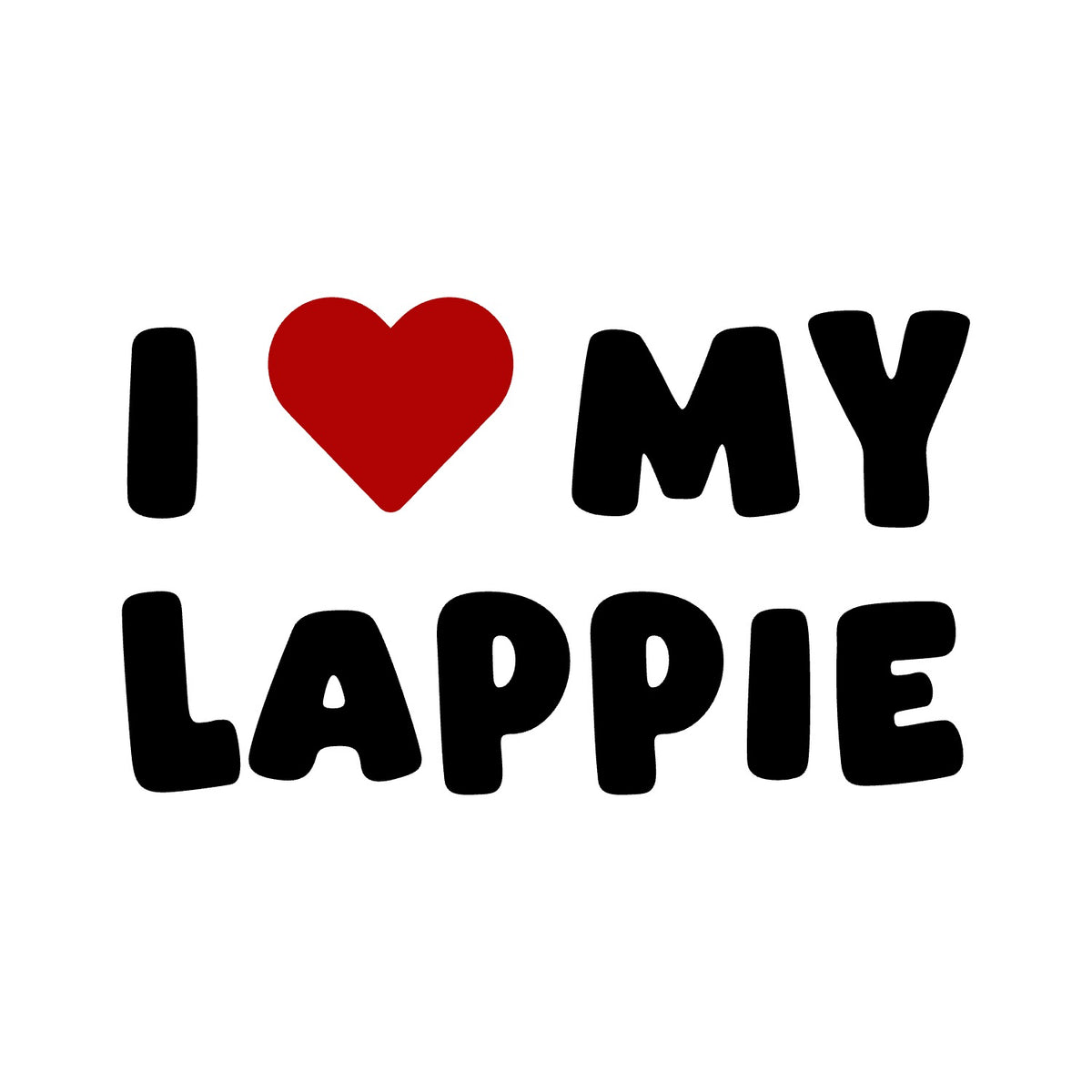 Lappie – I LOVE MY DOG Sticker – Car Window Decal – black sticker design on white background