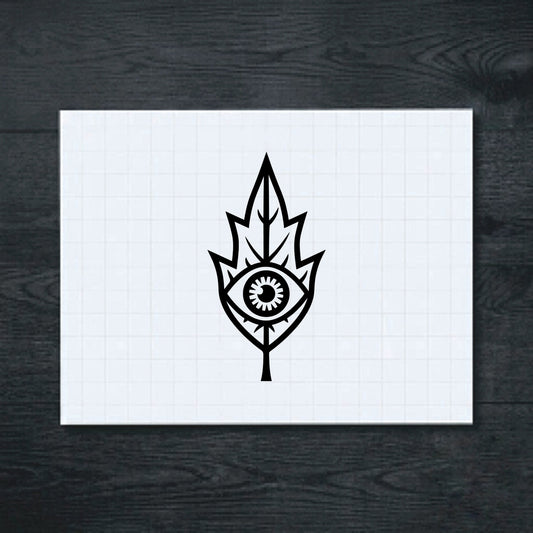 Black leaf eye sticker