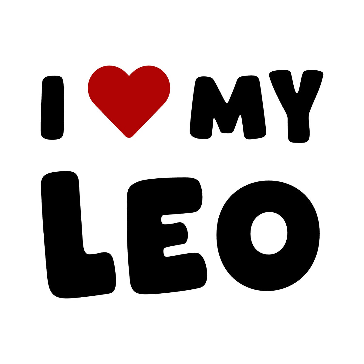 Leo – I LOVE MY DOG Sticker – Car Window Decal – black sticker design on white background