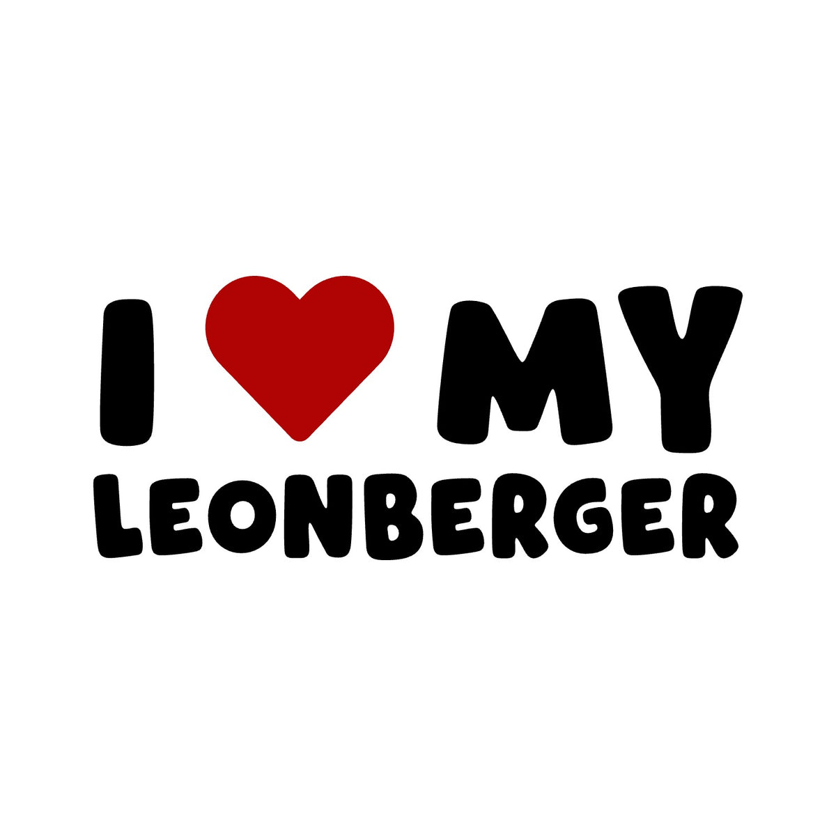 Leonberger – I LOVE MY DOG Sticker – Car Window Decal – black sticker design on white background