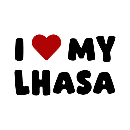 Lhasa – I LOVE MY DOG Sticker – Car Window Decal – black sticker design on white background
