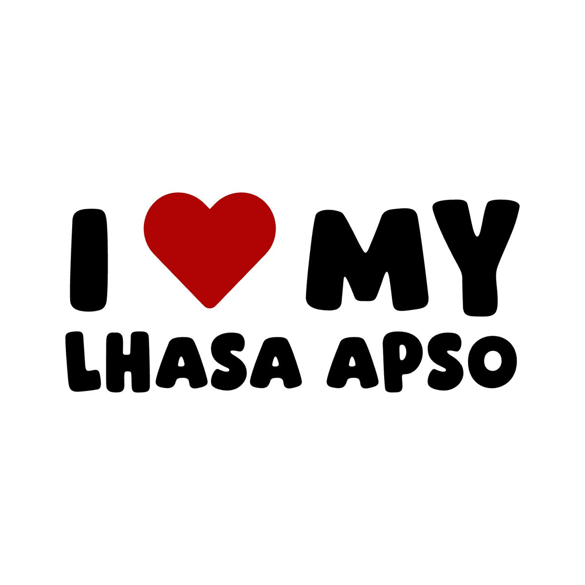 Lhasa Apso – I LOVE MY DOG Sticker – Car Window Decal – black sticker design on white background