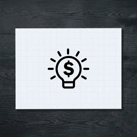 Black light bulb with dollar sign vinyl sticker