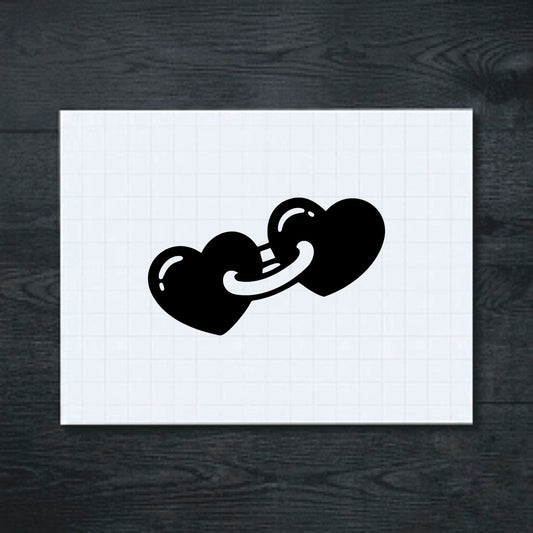 Black Linked Hearts design vinyl sticker