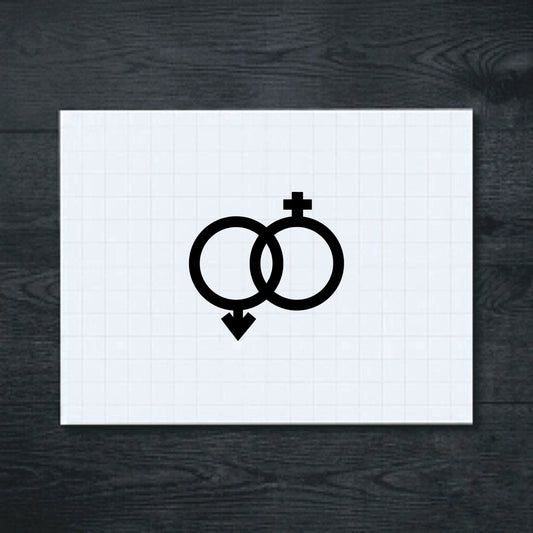 Black male and female symbol sticker