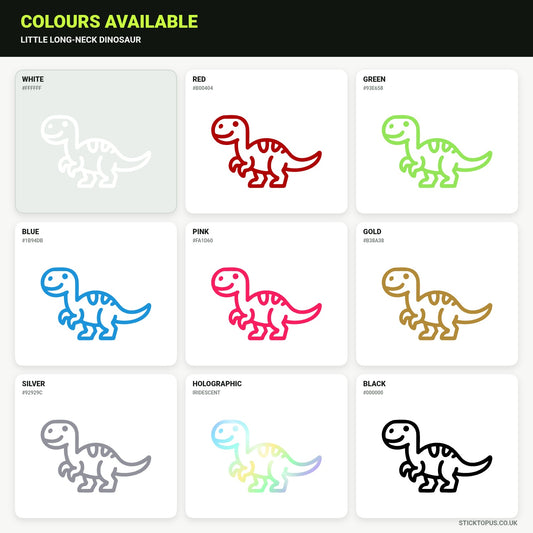 Vinyl colour options for cute long-neck dinosaur vinyl sticker