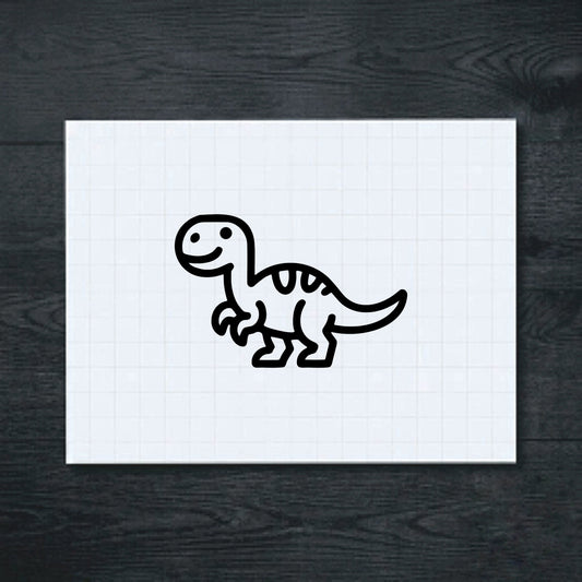 Black cute long-neck dinosaur vinyl sticker