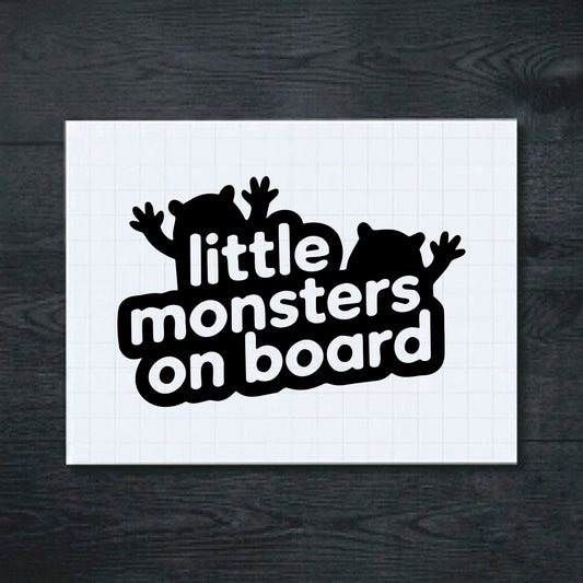 Black Little Monsters On Board vinyl sticker