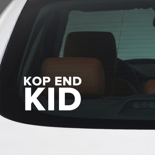 Liverpool – KOP END KID Sticker – Car Window Decal – White vinyl car window sticker