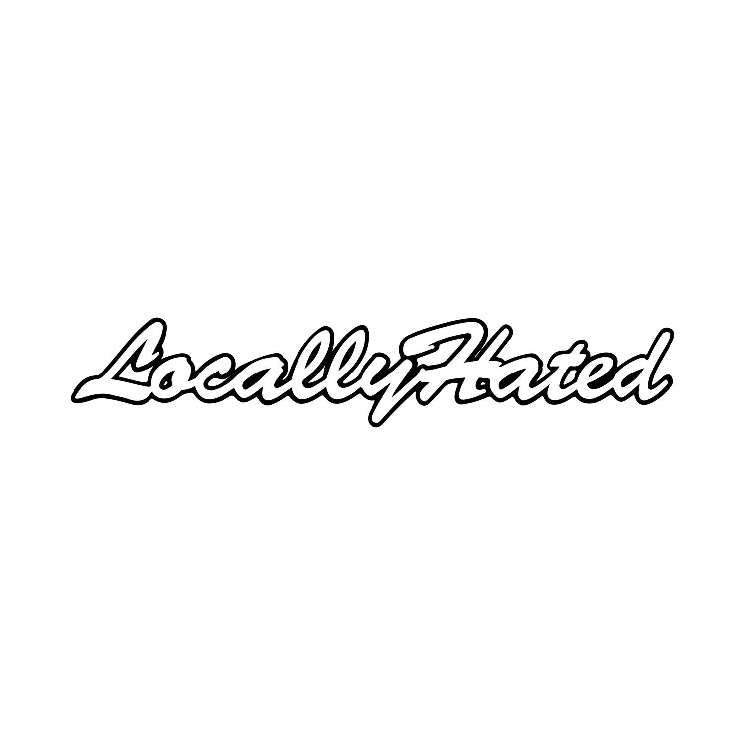 Locally hated black car sticker.