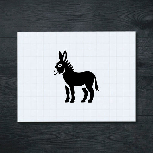 Black clean side-on donkey silhouette vinyl sticker