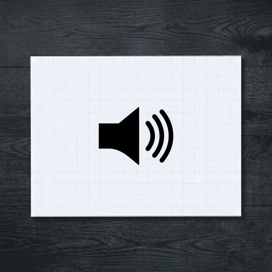 Black Loudspeaker with Three Sound Waves vinyl sticker