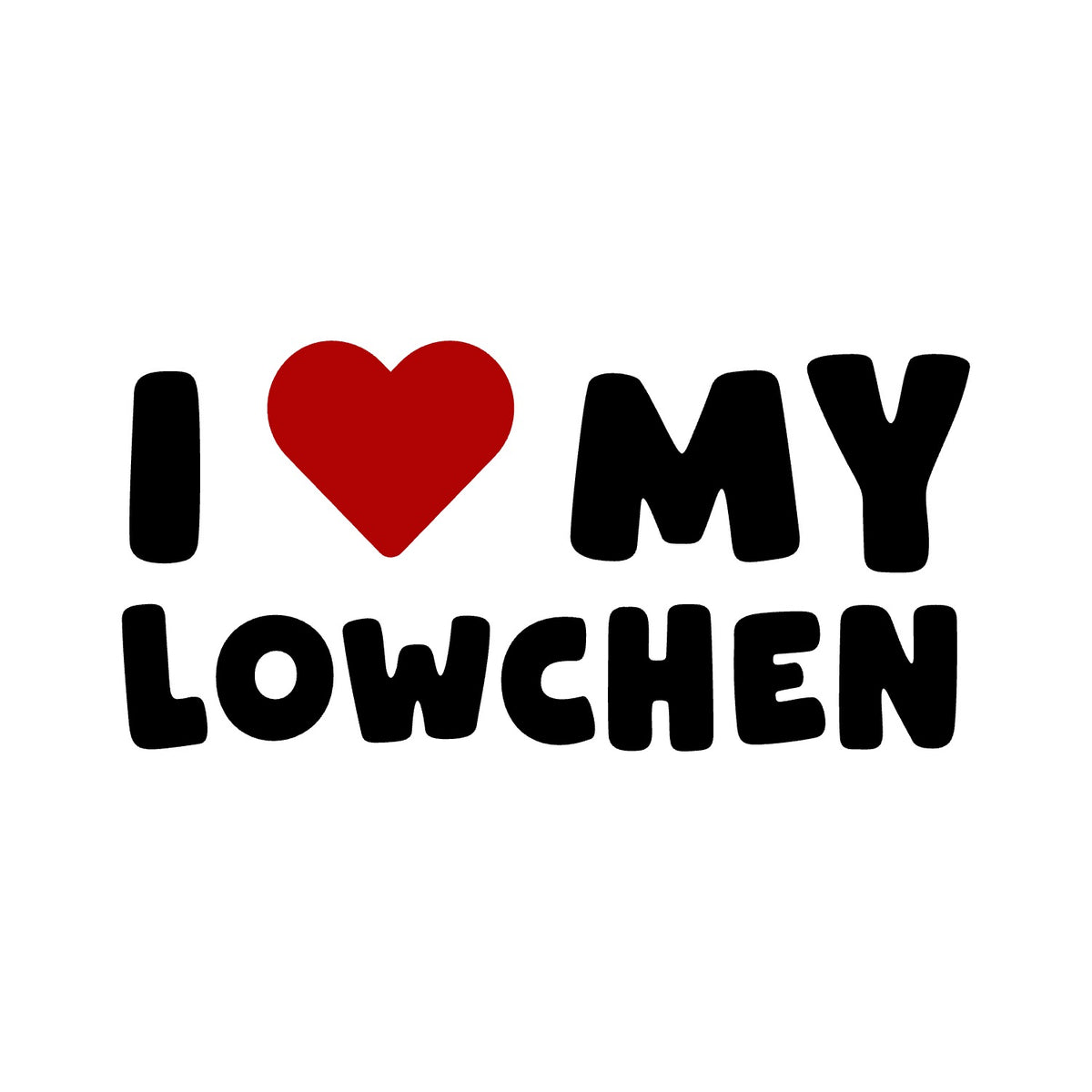 Lowchen (Little Lion Dog) – I LOVE MY DOG Sticker – Car Window Decal – black sticker design on white background