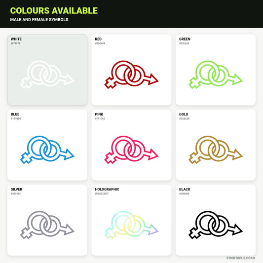 Vinyl colour options for male and female symbols vinyl sticker