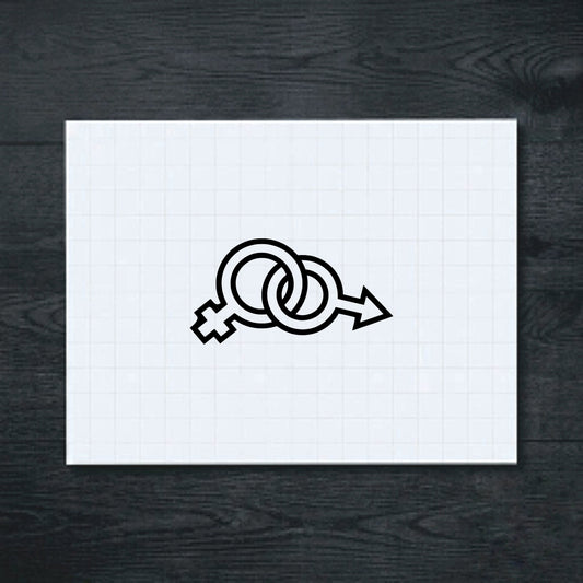 Black male and female symbols vinyl sticker