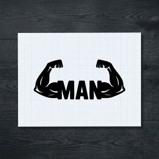 Black man flexing arms vinyl sticker