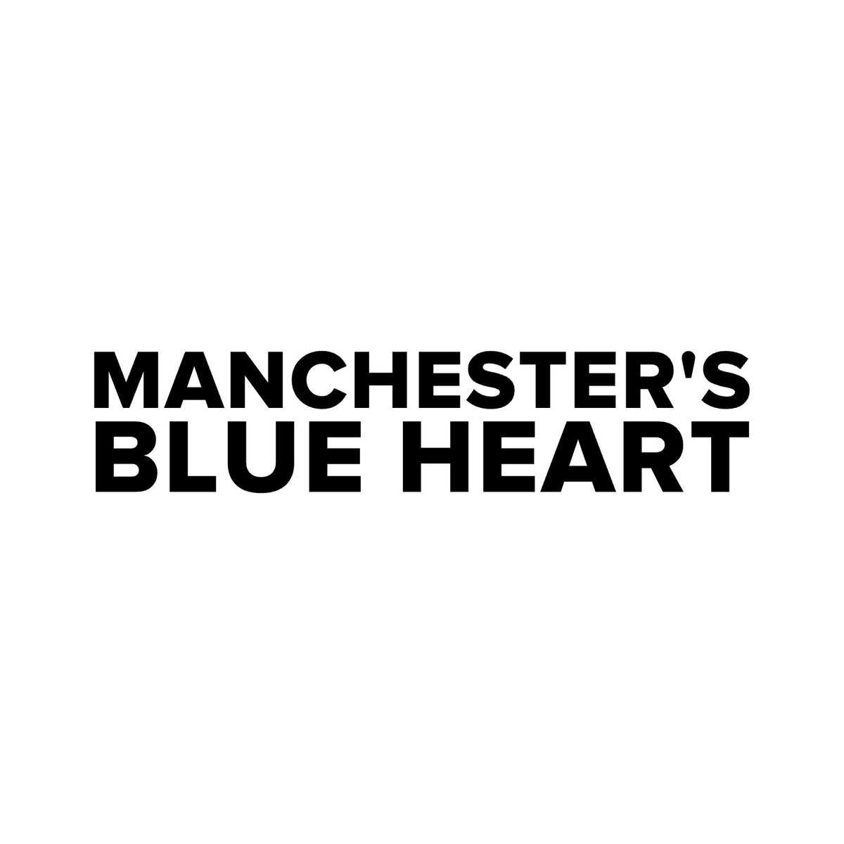 Manchester City MANCHESTER'S BLUE HEART Sticker – Car Window Decal – black sticker design on white background