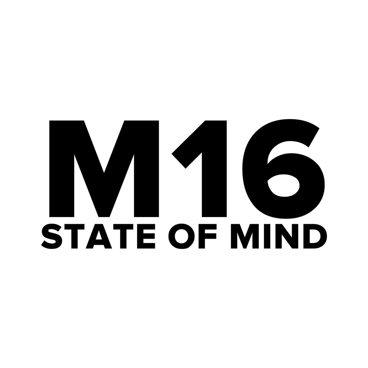 Manchester United – M16 STATE OF MIND Sticker – Car Window Decal – black sticker design on white background
