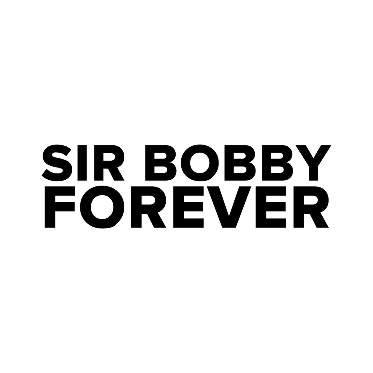 Manchester United – SIR BOBBY FOREVER Sticker – Car Window Decal – black sticker design on white background