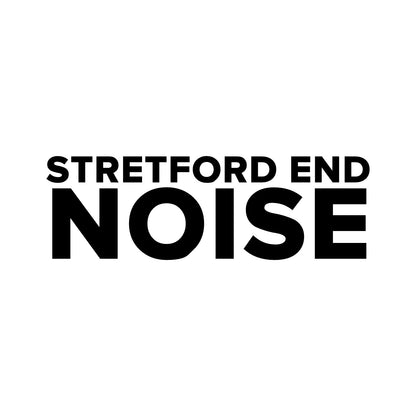 Manchester United – STRETFORD END NOISE Sticker – Car Window Decal – black sticker design on white background