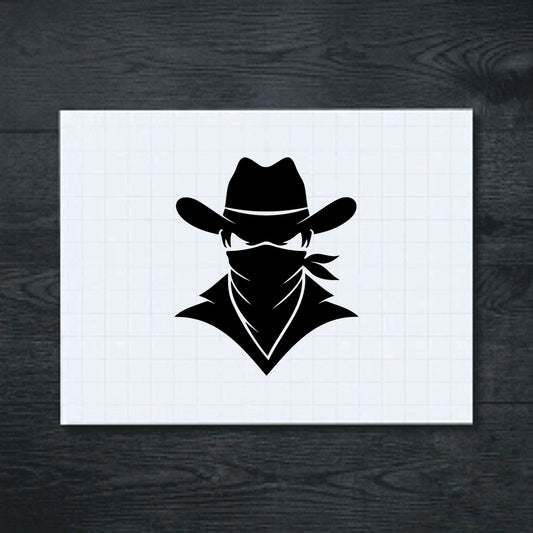 Black Masked Cowboy vinyl sticker