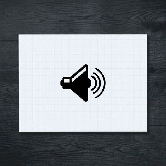 Black megaphone vinyl sticker