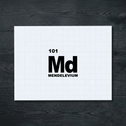 Black Mendelevium periodic table tile vinyl sticker