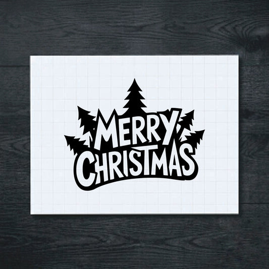 Black Merry Christmas lettering vinyl sticker