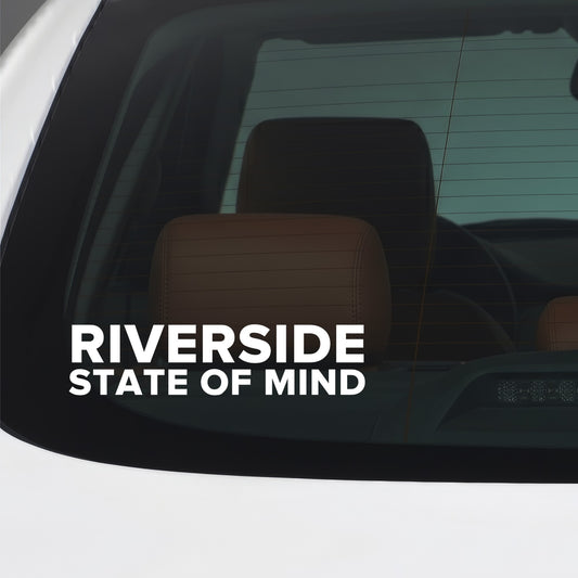 Middlesbrough – RIVERSIDE STATE OF MIND Sticker – Car Window Decal – White vinyl car window sticker
