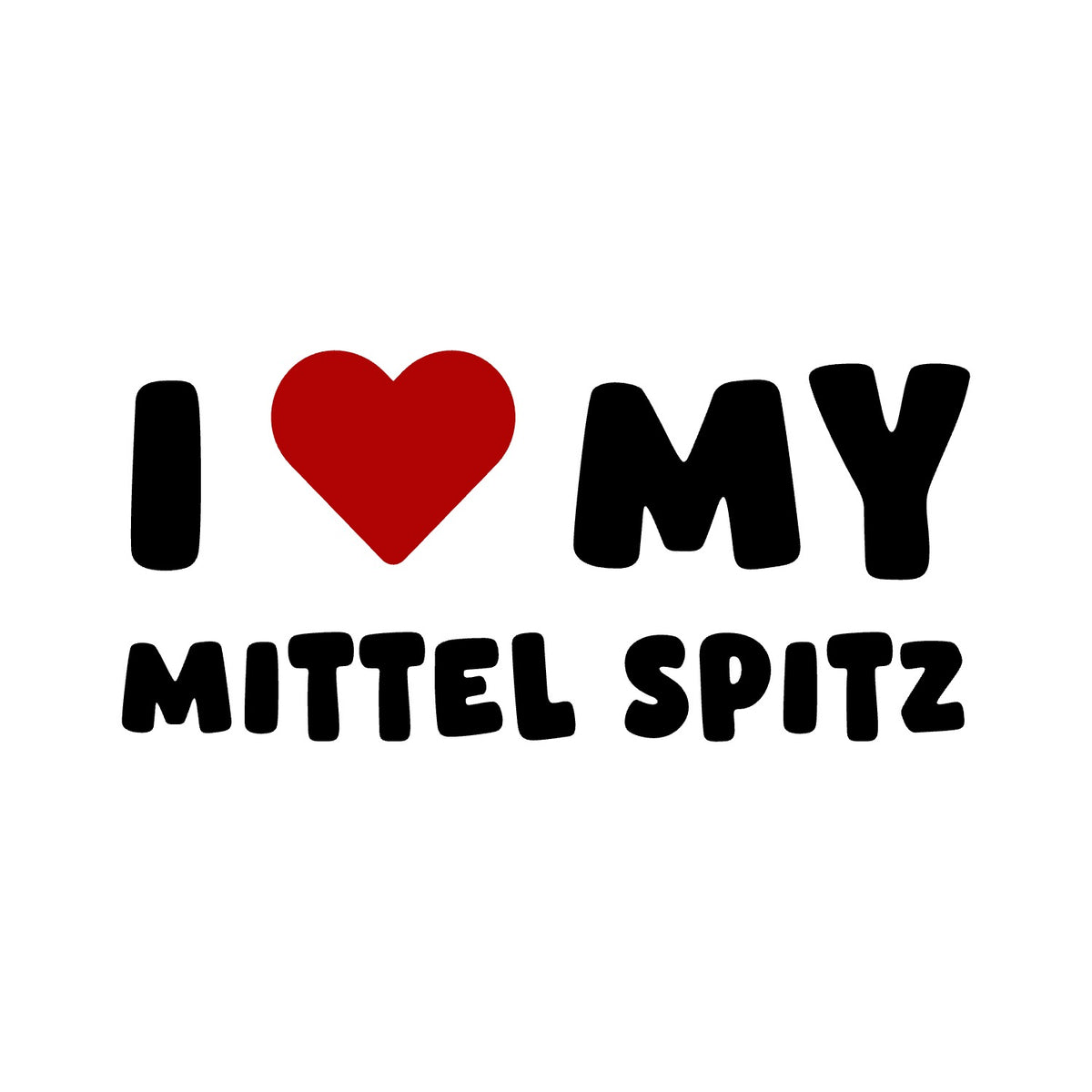 Mittel Spitz – I LOVE MY DOG Sticker – Car Window Decal – black sticker design on white background