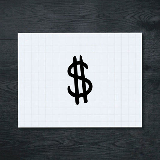 Black two-bar money symbol vinyl sticker