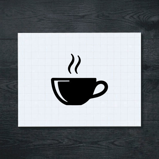 Black steaming cup vinyl sticker