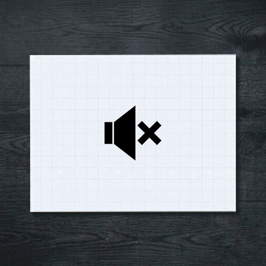 Black muted speaker sticker