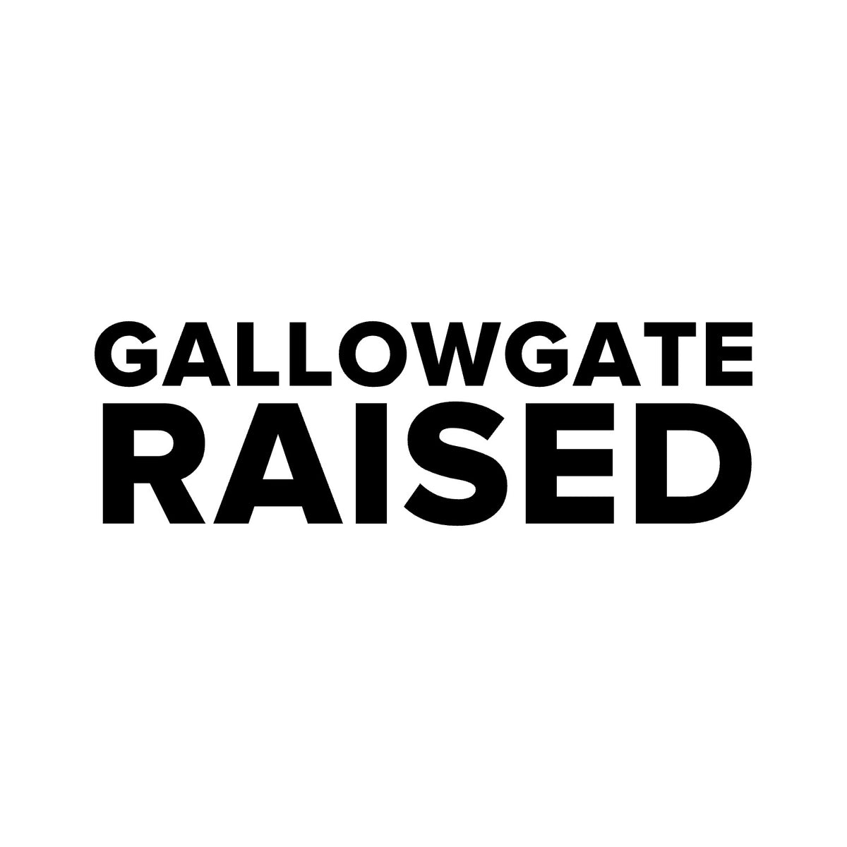 Newcastle United – GALLOWGATE RAISED Sticker – Car Window Decal – black sticker design on white background