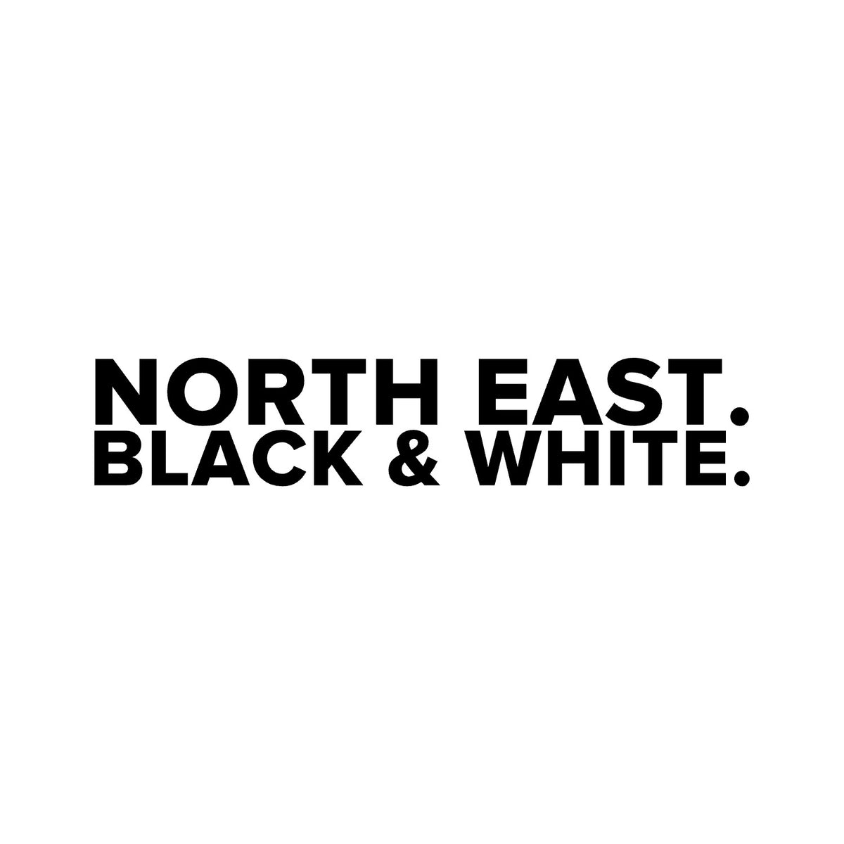 Newcastle – NORTH EAST. BLACK & WHITE. Sticker – Car Window Decal – black sticker design on white background