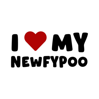 Newfypoo – I LOVE MY DOG Sticker – Car Window Decal – black sticker design on white background