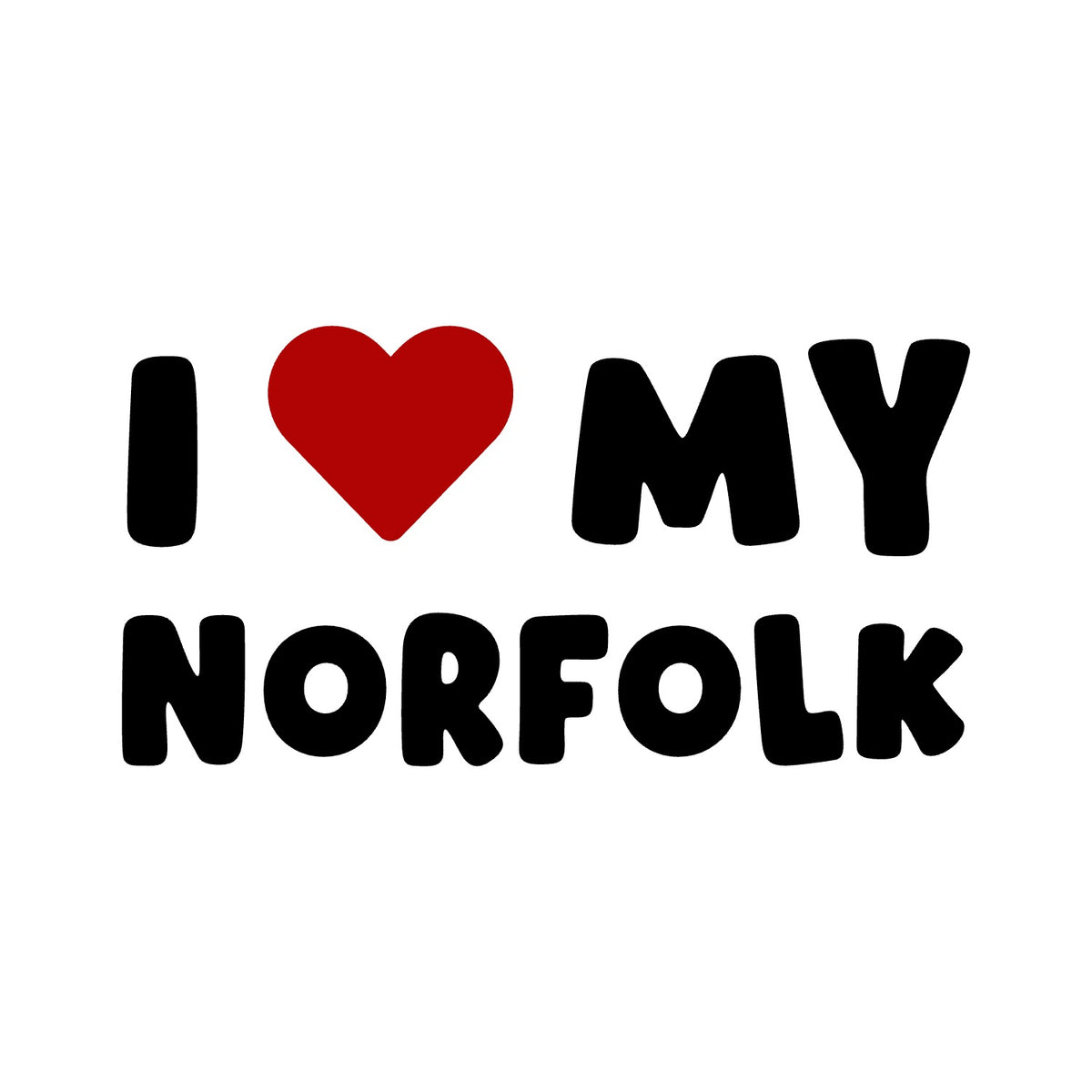 Norfolk – I LOVE MY DOG Sticker – Car Window Decal – black sticker design on white background